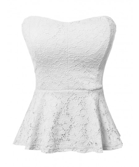 Women's Stretchy Sexy Lace Peplum Top