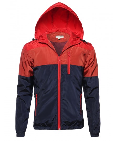 Men's Color Block Windbreaker 