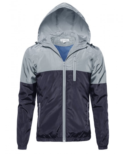 Men's Color Block Windbreaker 