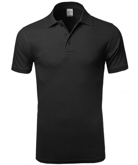 Men's Basic Solid 3 Buttons Polo Shirts in Various Colors