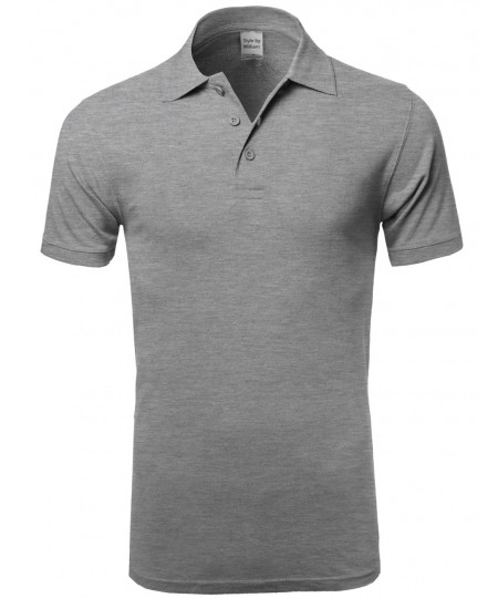 Men's Basic Solid 3 Buttons Polo Shirts in Various Colors