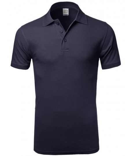 Men's Basic Solid 3 Buttons Polo Shirts in Various Colors