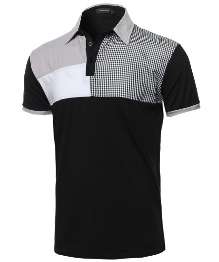 Men's Multi-Patterned Polo Shirt