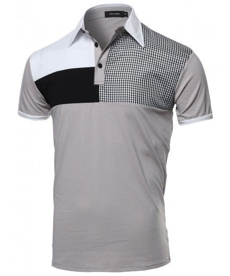 Men's Multi-Patterned Polo Shirt