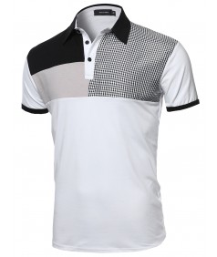 Men's Multi-Patterned Polo Shirt