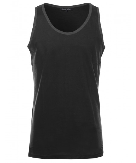 Men's Basic Lightweight Round Neck Tank Top