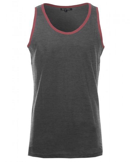 Men's Basic Lightweight Round Neck Tank Top