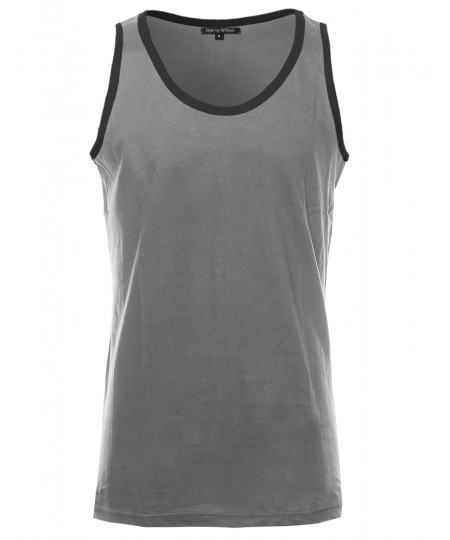 Men's Basic Lightweight Round Neck Tank Top