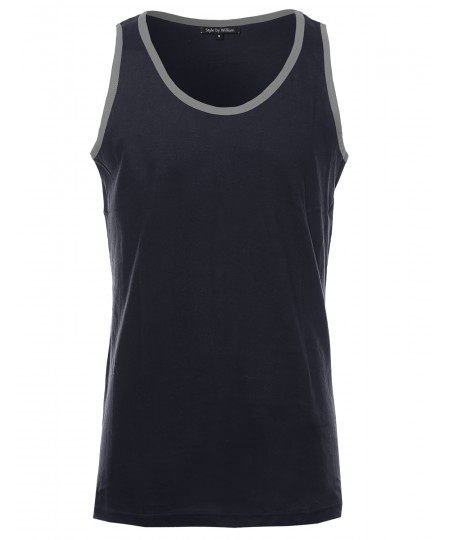 Men's Basic Lightweight Round Neck Tank Top