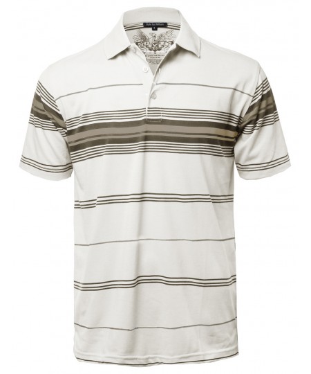 Men's Basic Everyday Stripe Polo T-Shirt FMTTS02