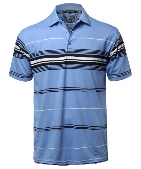 Men's Basic Everyday Stripe Polo T-Shirt FMTTS02
