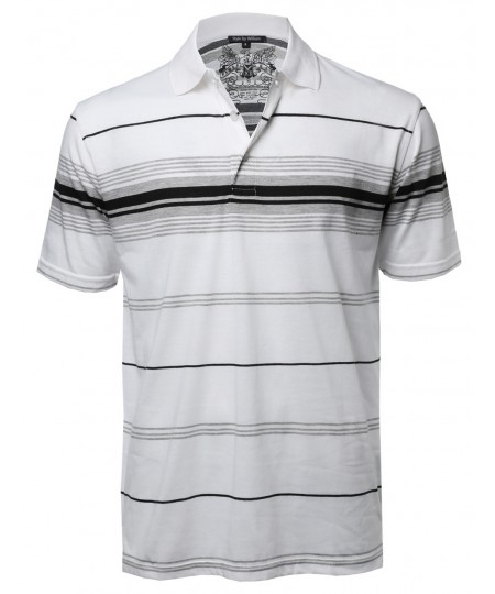 Men's Basic Everyday Stripe Polo T-Shirt FMTTS02