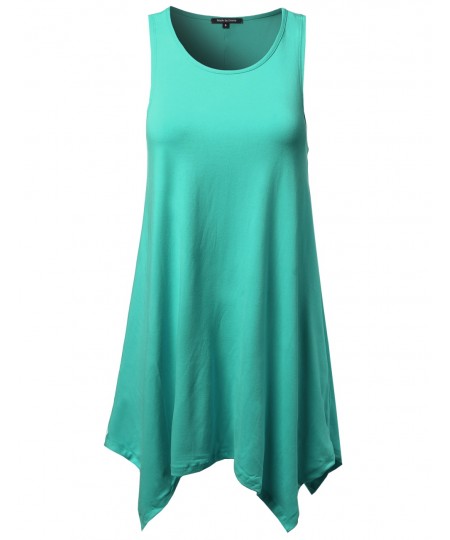 Women's Sleeveless Trapeze Asymmetrical Hem Dress