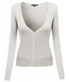 Women's Deep V-Neck Cardigan With Various Colors