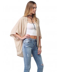 Women's Flowy Sheer Loose Chiffon Kimono Cardigan & Blouse Top Solid