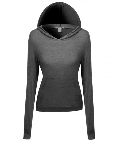 Women's Lightweight Stretchy Soft Kangaroo Pocket Hoodie