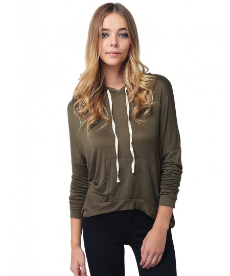 Women's Lightweight Stretchy Soft Kangaroo Pocket Hoodie