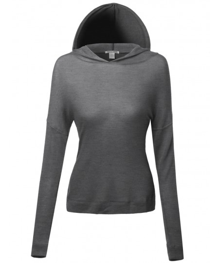 Women's Basic Lightweight Back Cross Long Sleeve Hoodie