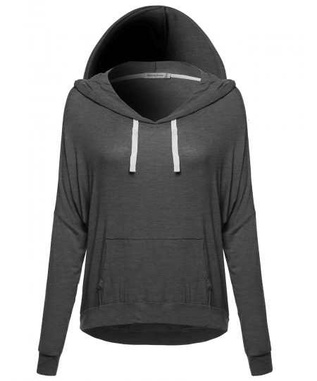 Women's Lightweight Stretchy Soft Kangaroo Pocket Hoodie