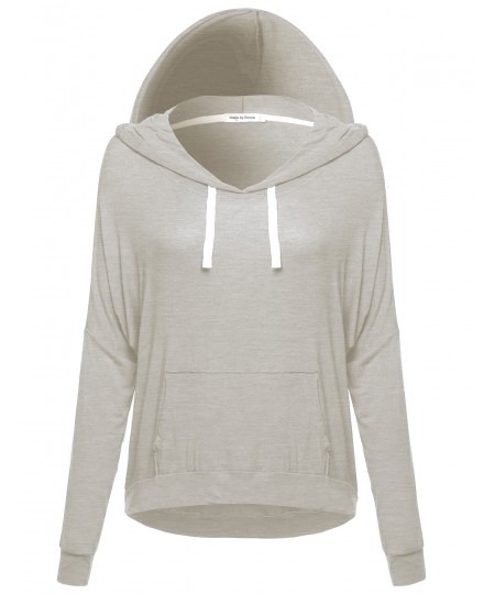 Women's Lightweight Stretchy Soft Kangaroo Pocket Hoodie