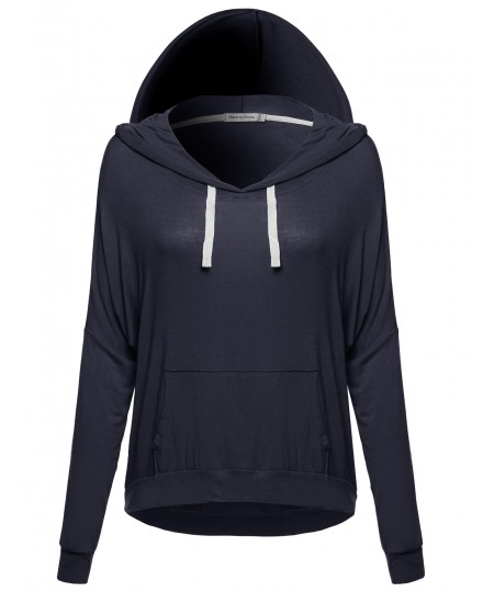 Women's Lightweight Stretchy Soft Kangaroo Pocket Hoodie