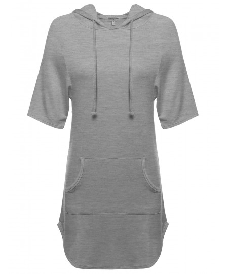 Women's Basic Super Soft Relaxed Short Sleeve Hooded Top 