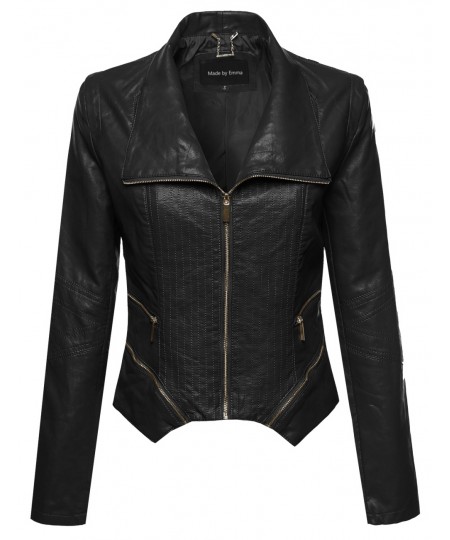 Women's Bike Rider Moto Leather Jacket