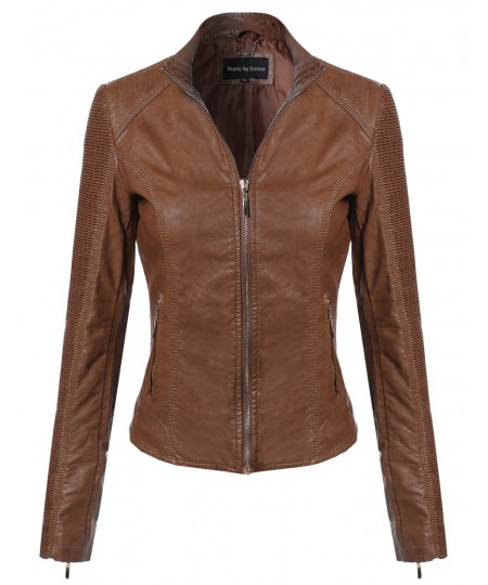 Women's Bike Rider Moto Leather Jacket2