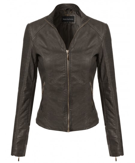 Women's Bike Rider Moto Leather Jacket2