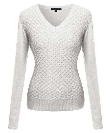 Women's Basic V Neck Knit Pullover