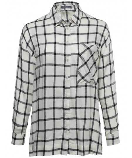 Women's Classic Oversized Plaid Button Up Shirt