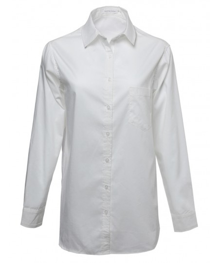 Women's Basic & Classic Oversized Button Up Shirt