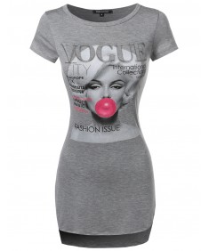 Women's Hollywood Star Vogue Graphic Short Sleeve Shirt