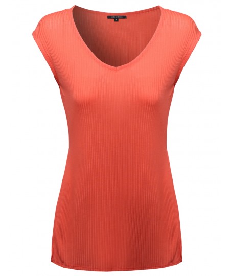 Women's Ribbed Basic Sleeveless Tank Top