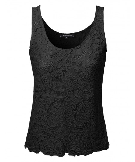 Women's Crochet Lace Sleeveless Top