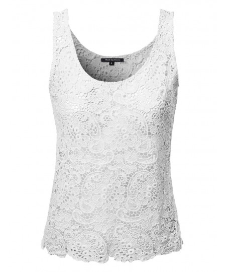 Women's Crochet Lace Sleeveless Top