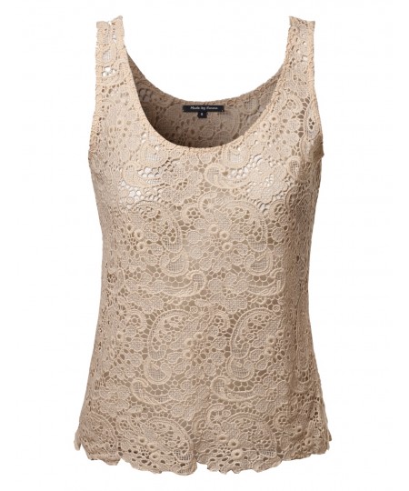 Women's Crochet Lace Sleeveless Top