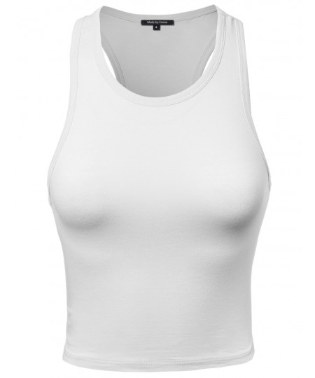 Women's Basic Solid Sleeveless Crop Tank Top