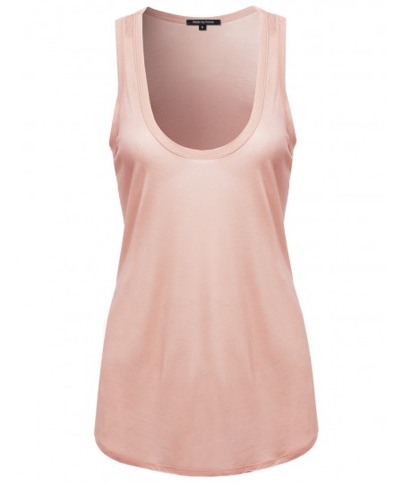 Women's Solid Lightweight Sheer Racerback Tank