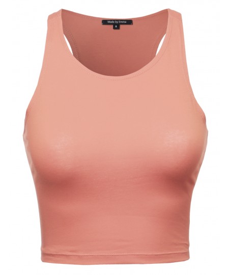 Women's Basic Stretchy Crop Tank Top