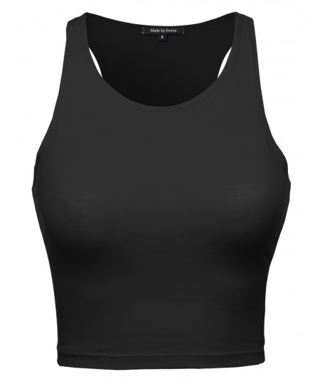 Women's Basic Stretchy Crop Tank Top