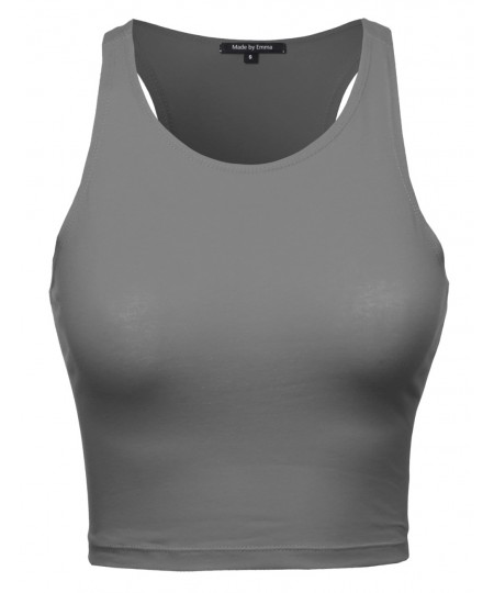 Women's Basic Stretchy Crop Tank Top