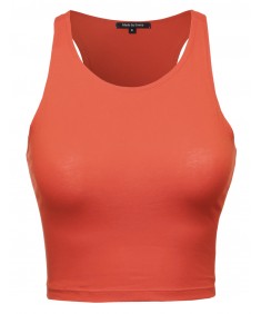 Women's Basic Stretchy Crop Tank Top