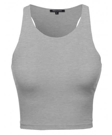 Women's Basic Stretchy Crop Tank Top