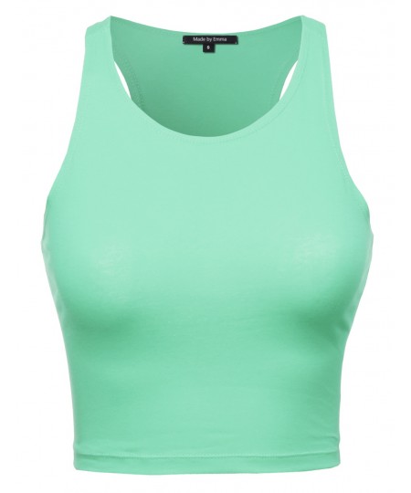 Women's Basic Stretchy Crop Tank Top