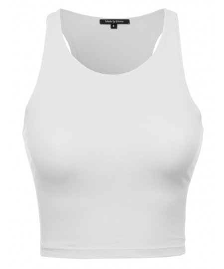 Women's Basic Stretchy Crop Tank Top