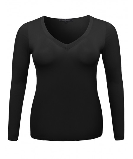 Women's Lightweight Daily Casual Basic Long Sleeve Plus Size