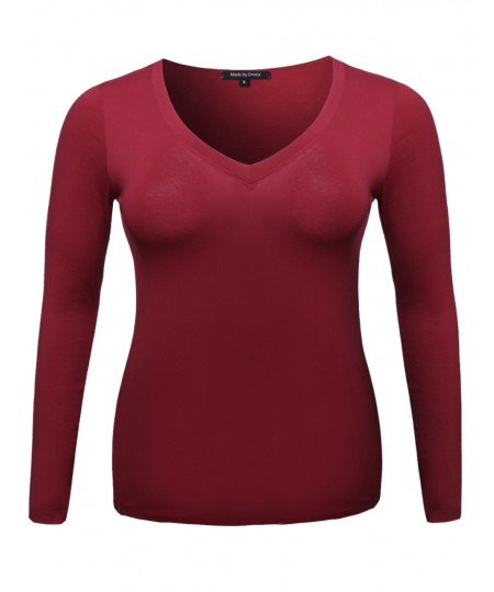 Women's Lightweight Daily Casual Basic Long Sleeve Plus Size