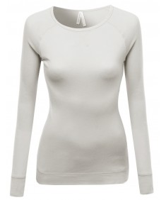 Women's Basic Solid Round Neck Long Sleeves Sweatshirt