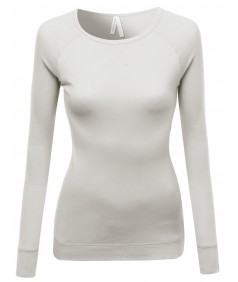 Women's Basic Solid Round Neck Long Sleeves Sweatshirt